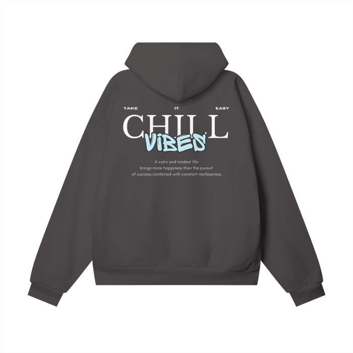 'Chill vibes' Oversized graphic hoodie