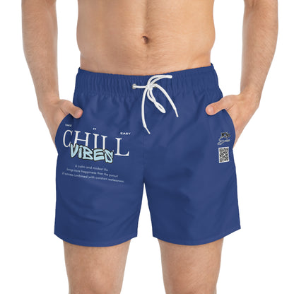 'Chill Vibes' Graphic swim shorts