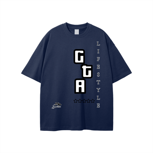 'GTA LIFESTYLE' Graphic print oversized tee