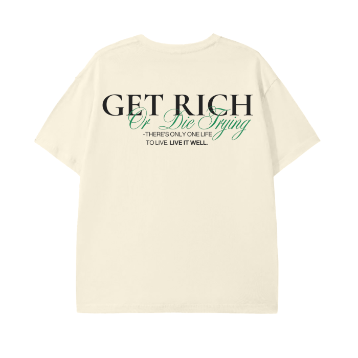 'GET RICH...' Graphic print Classic T-Shirt