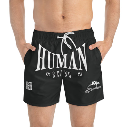 'HUMAN BEING' Graphic Swim shorts