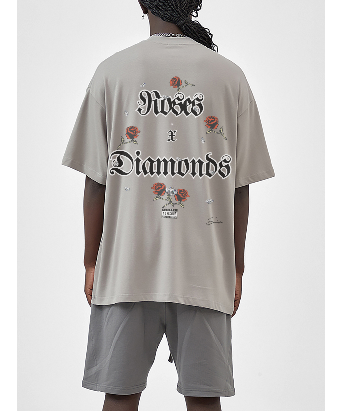 'ROSES X DIAMONDS' Oversized graphic tee