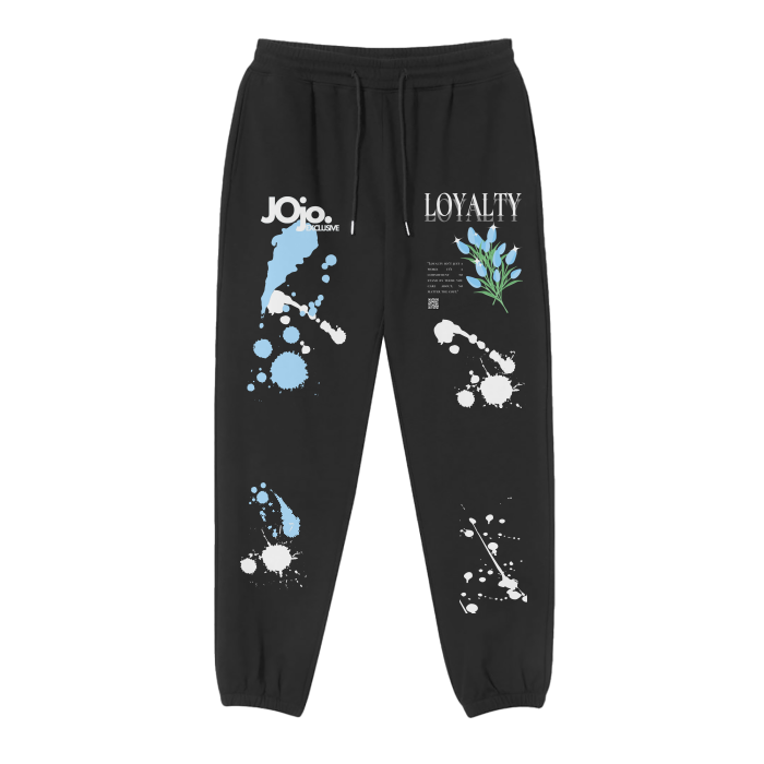 'LOYALTY' Paint Graphic Sweatpants