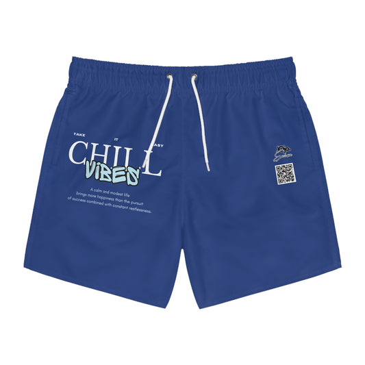 'Chill Vibes' Graphic swim shorts