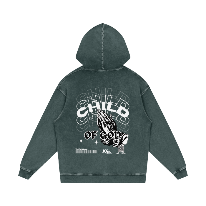 'CHILD OF GOD' Graphic Print distressed hoodie