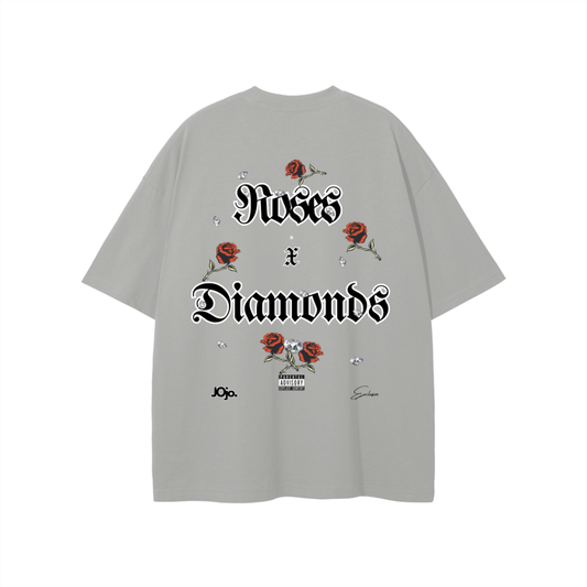 'ROSES X DIAMONDS' Oversized graphic tee