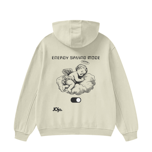 'ENERGY SAVING MODE' Graphic Fleece Hoodie