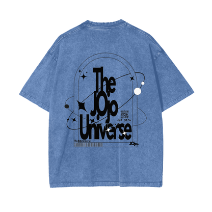 'THE JOJO UNIVERSE' Acid Wash Oversized T-shirt